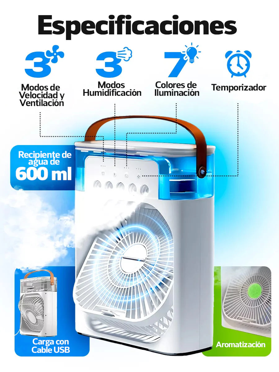 VENTILADOR HUMIDIFACADOR 3 EN 1